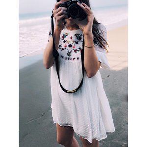 White Zara polka dot dress